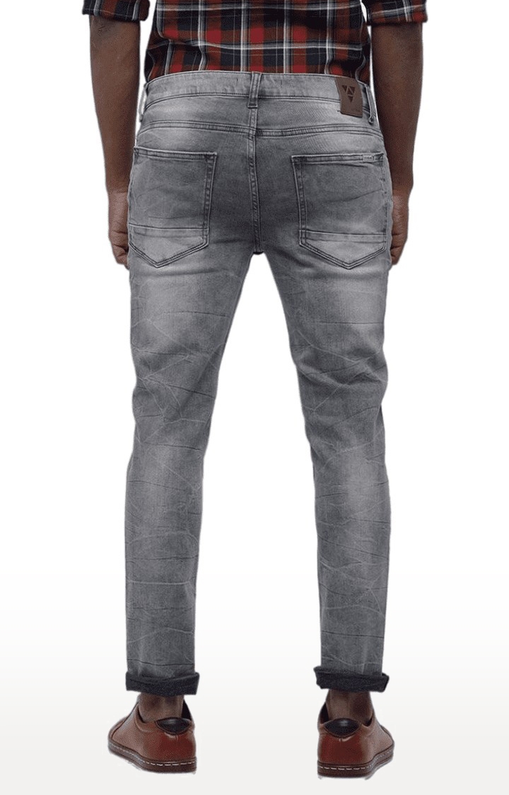 Voi Jeans | Men's Grey Cotton Blend  Regular Jeans 3