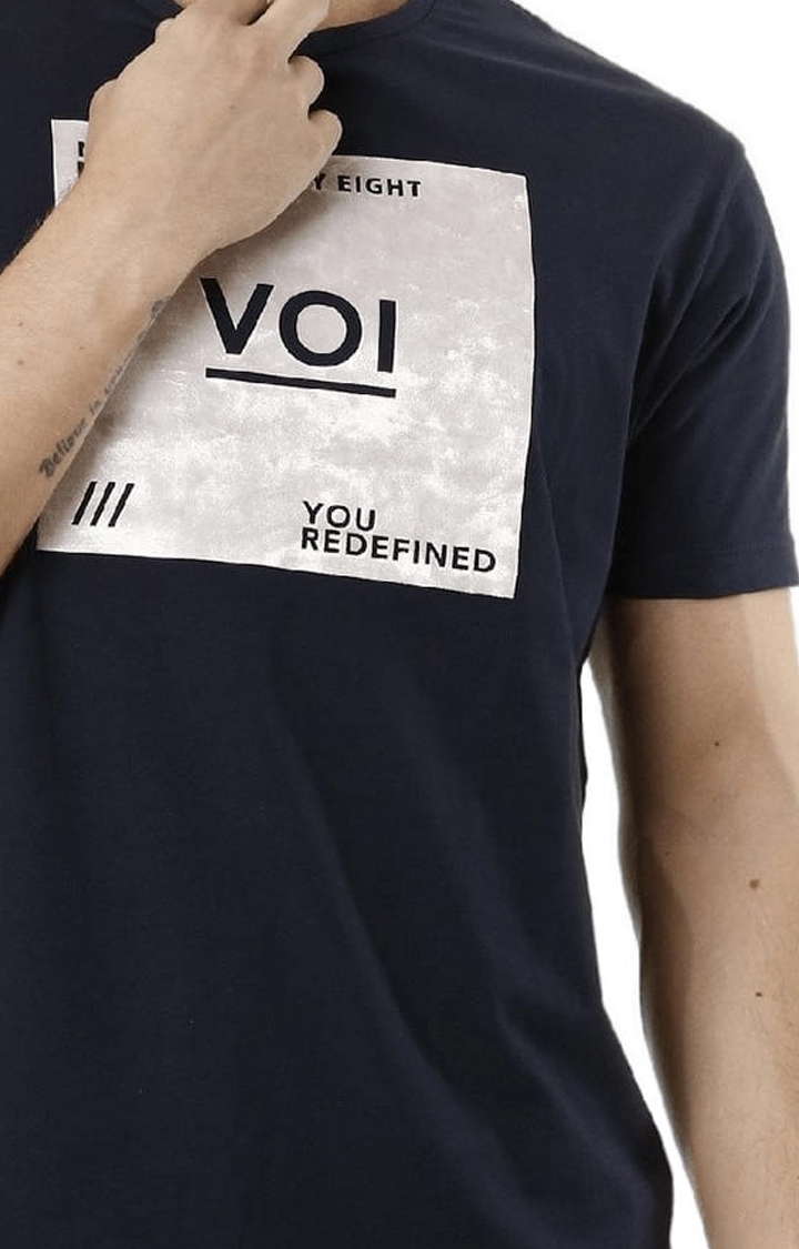 Voi Jeans | Men's Blue Cotton Graphic Printed T-Shirt 3