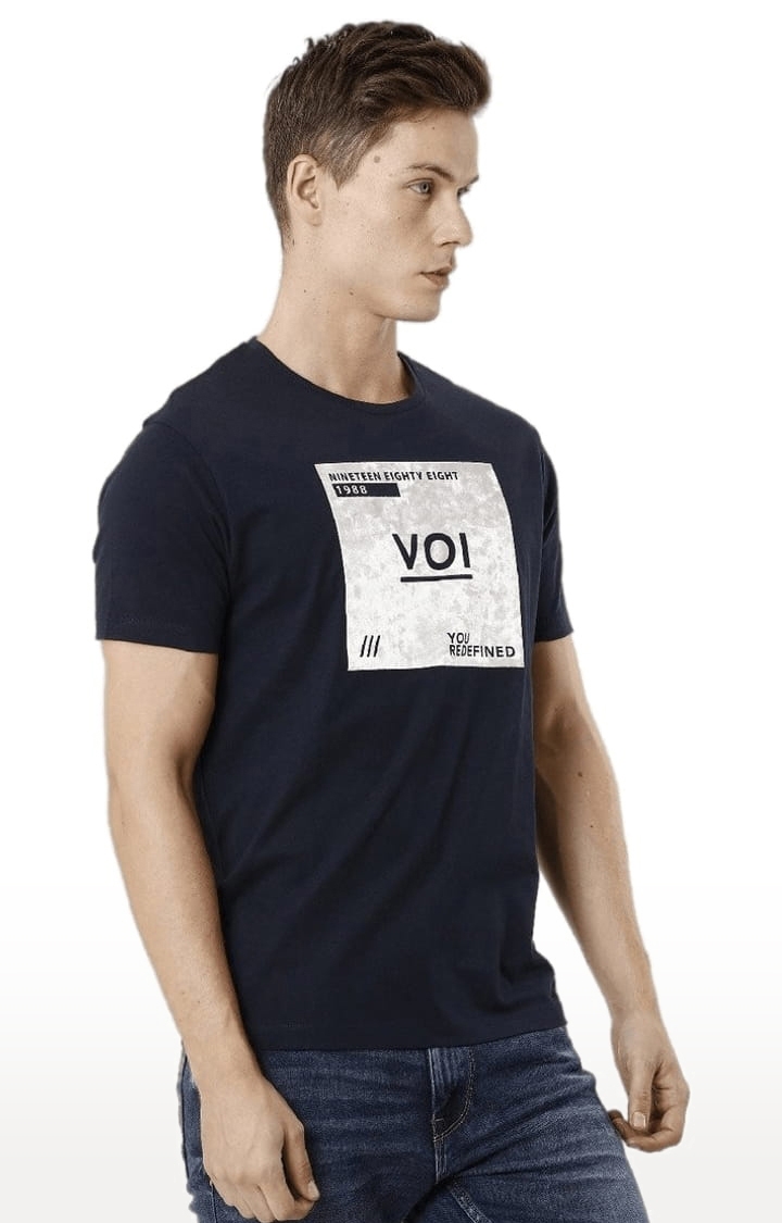 Voi Jeans | Men's Blue Cotton Graphic Printed T-Shirt 1