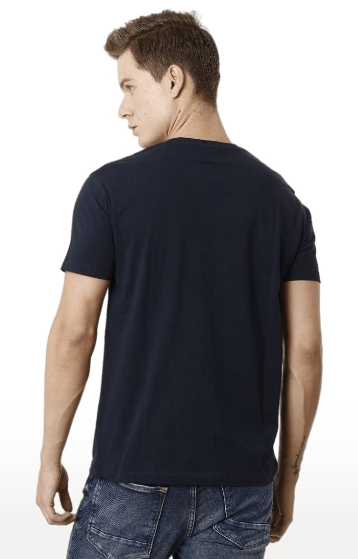 Voi Jeans | Men's Blue Cotton Graphic Printed T-Shirt 2