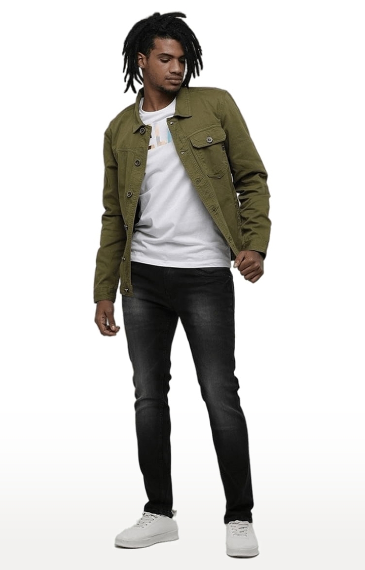 New Look oversized denim jacket in dark khaki - ShopStyle