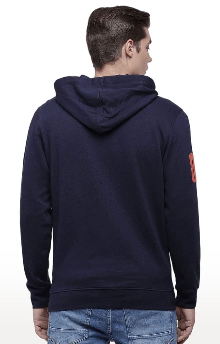 Voi Jeans | Men's Navy Blue & White Cotton Printed hoodie 3