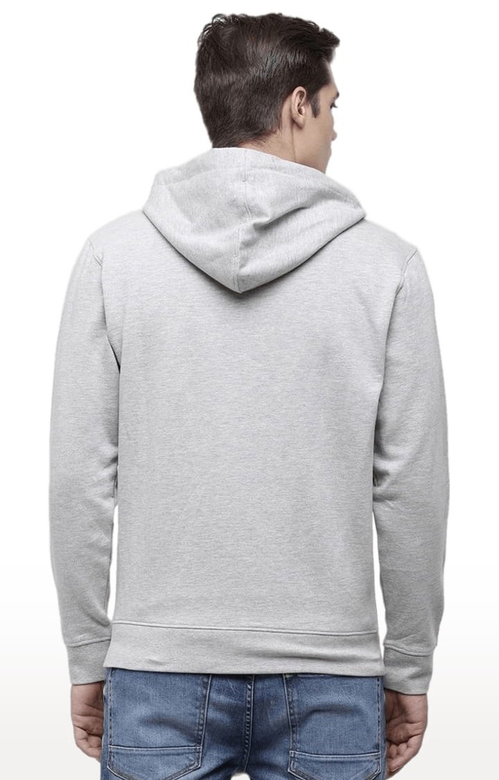 Voi Jeans | Men's Grey & Green Cotton Typographic hoodie 3