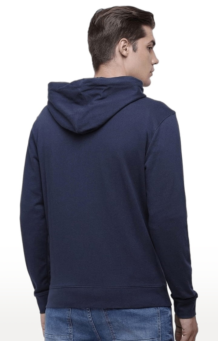 Voi Jeans | Men's Navy blue Cotton Solid hoodie 3