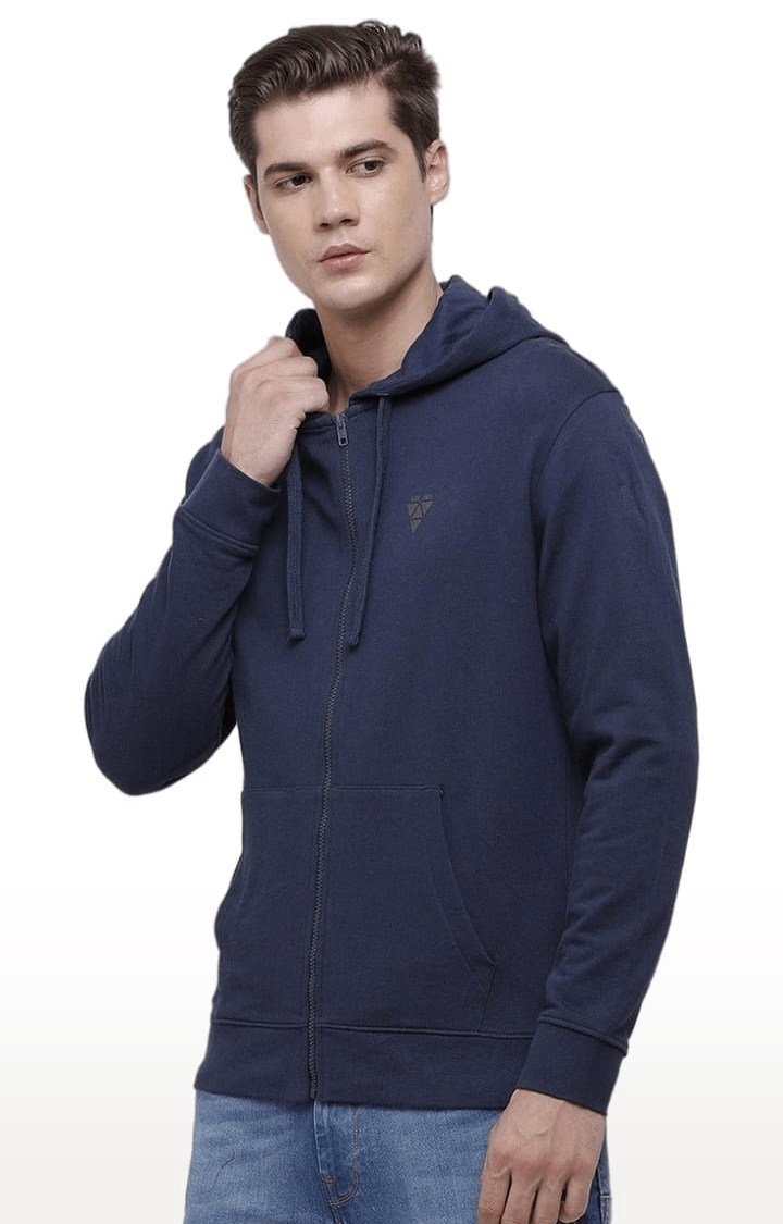 Voi Jeans | Men's Navy blue Cotton Solid hoodie 2