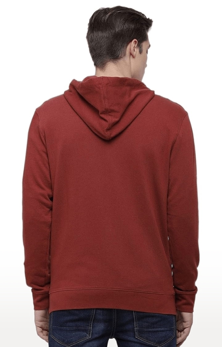 Voi Jeans | Men's Brick Red Cotton Solid hoodie 3