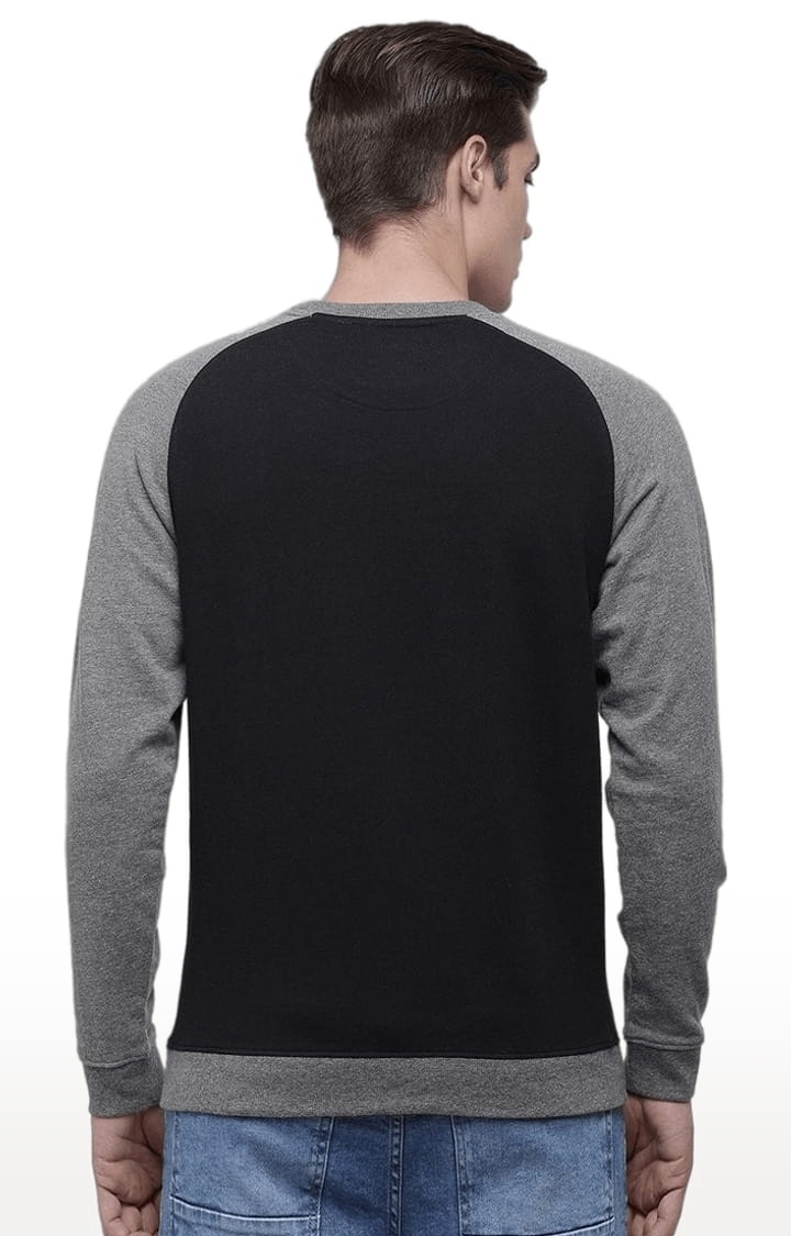 Voi Jeans | Men's Black & Grey Cotton Solid SweatShirt 3