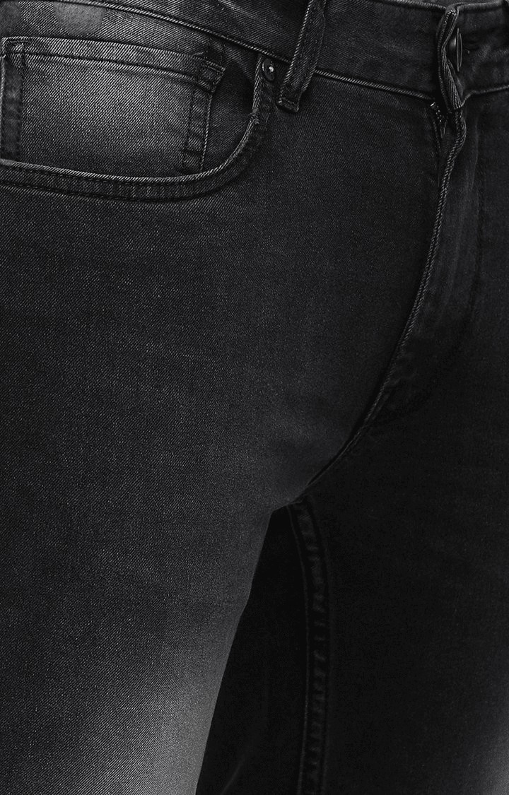 Voi Jeans | Men's Grey Cotton Blend  Regular Jeans 4