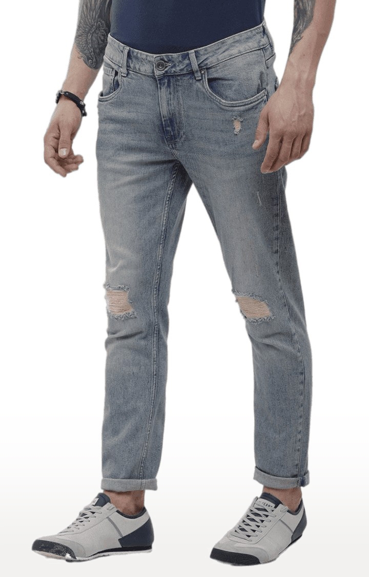 Voi Jeans | Men's Grey Cotton Slim Jeans 2
