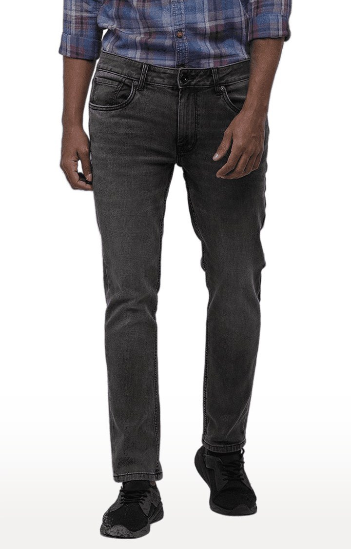 Men's Grey Cotton Blend  Regular Jeans