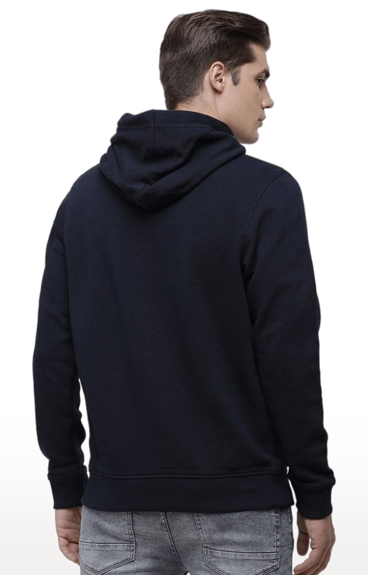 Voi Jeans | Men's Navy Blue Cotton Solid hoodie 2