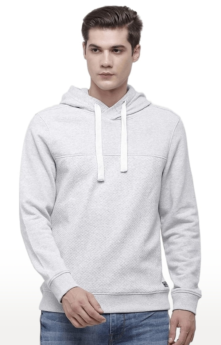 Voi Jeans | Men's Grey Cotton Textured hoodie 0