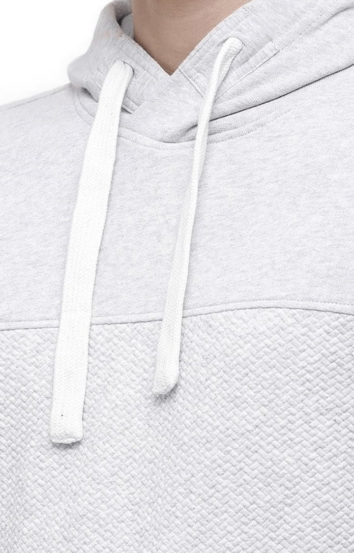 Voi Jeans | Men's Grey Cotton Textured hoodie 4