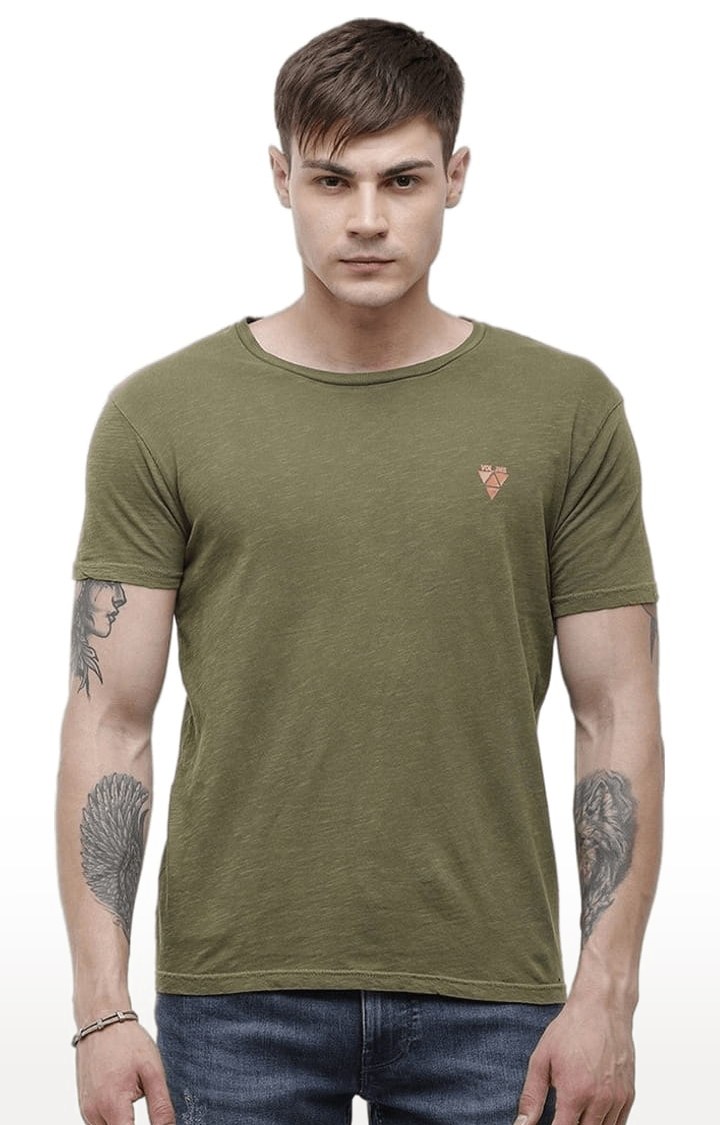 Olive green 2025 solid t shirt