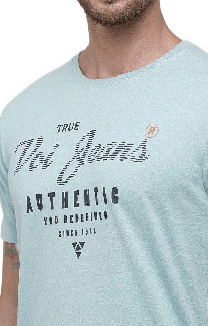 Voi Jeans | Men's Light blue Polycotton Typographic T-Shirt 4