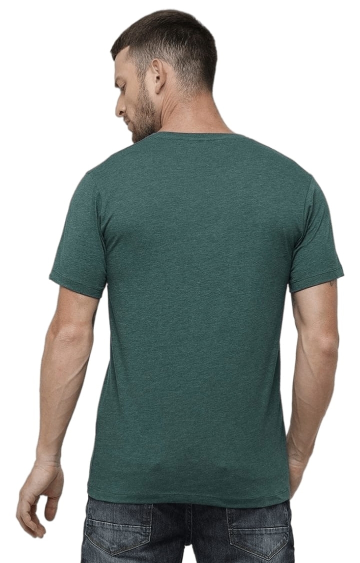 Voi Jeans | Men's Green Polycotton Typographic T-Shirt 3