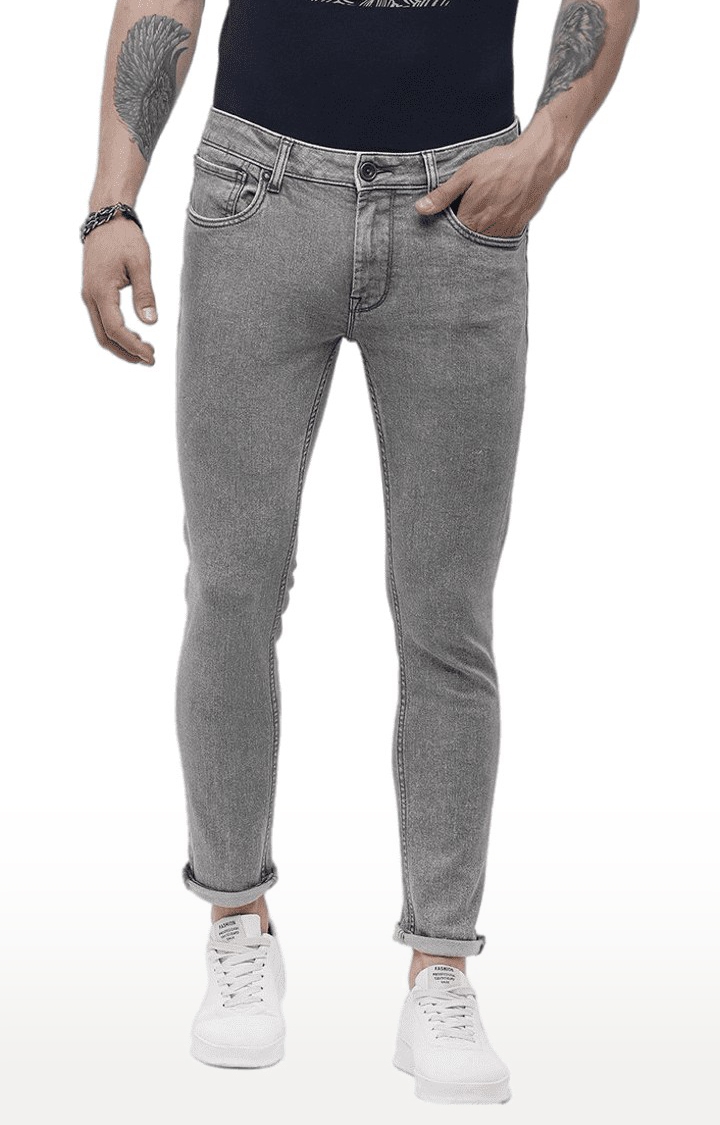 Voi Jeans | Men's Grey Cotton Skinny Jeans 0