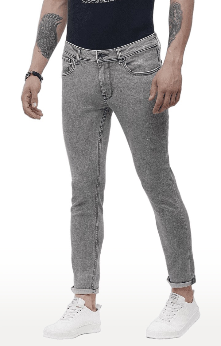 Voi Jeans | Men's Grey Cotton Skinny Jeans 2