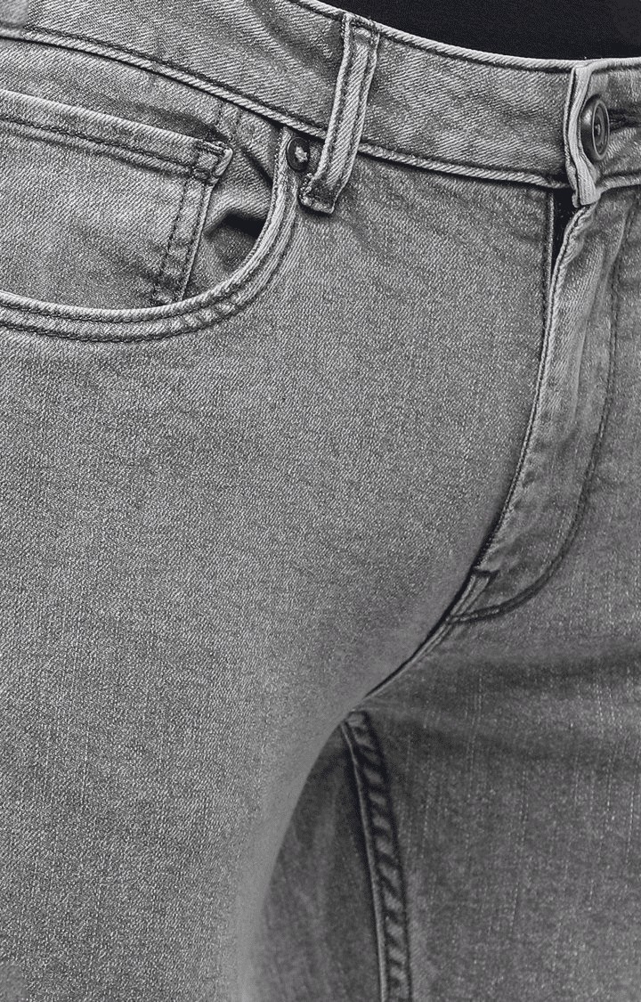 Voi Jeans | Men's Grey Cotton Skinny Jeans 4