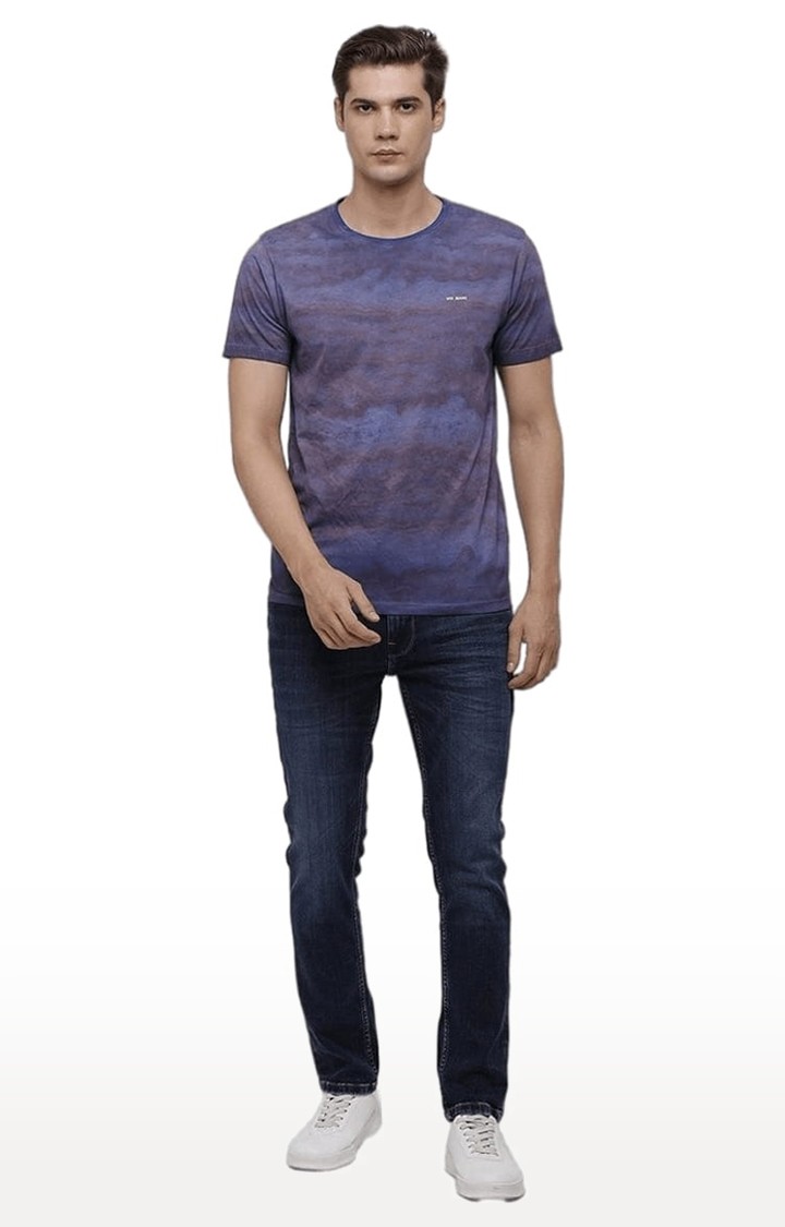 Men's Purple & Blue Polycotton Tie Dye T-Shirt