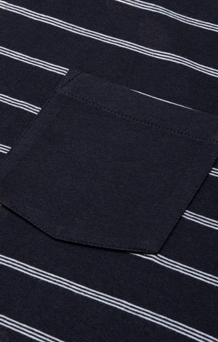 Voi Jeans | Men's Blue Cotton Striped T-Shirt 6