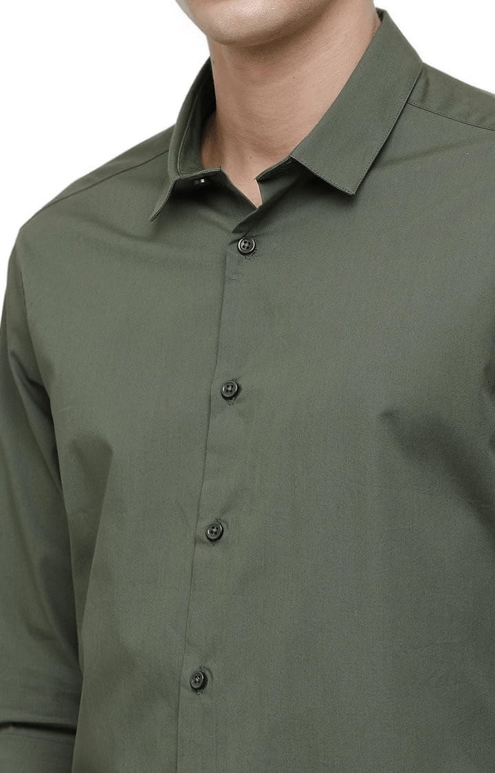 Voi Jeans | Men's Green Cotton Solid Casual Shirt 4