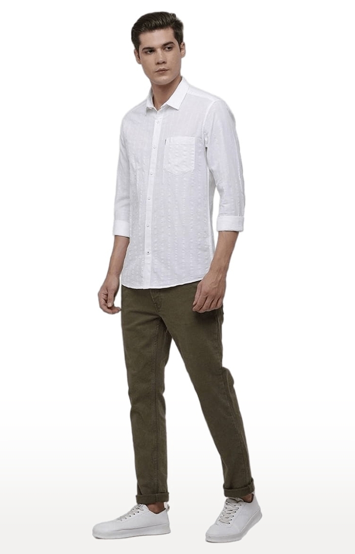 Voi Jeans | Men's White Cotton Solid Casual Shirt 1