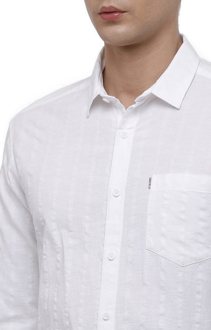 Voi Jeans | Men's White Cotton Solid Casual Shirt 4