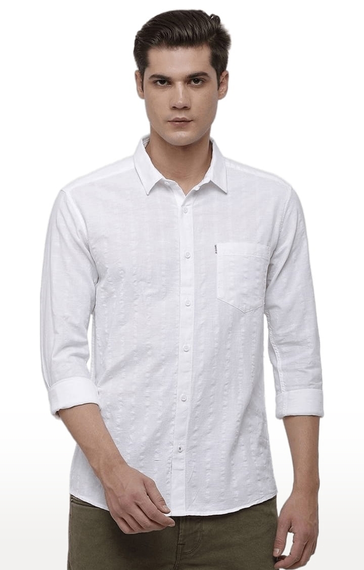 Voi Jeans | Men's White Cotton Solid Casual Shirt 0