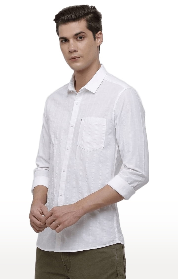 Voi Jeans | Men's White Cotton Solid Casual Shirt 2
