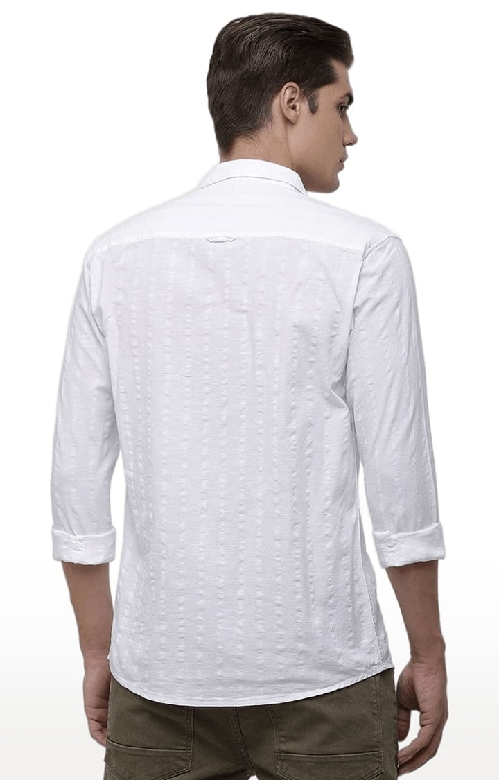 Voi Jeans | Men's White Cotton Solid Casual Shirt 3
