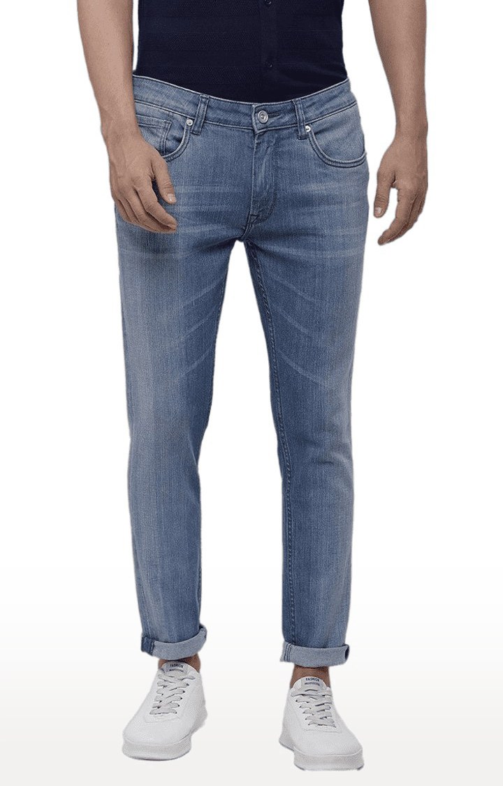Men's Blue Cotton  Regular Jeans
