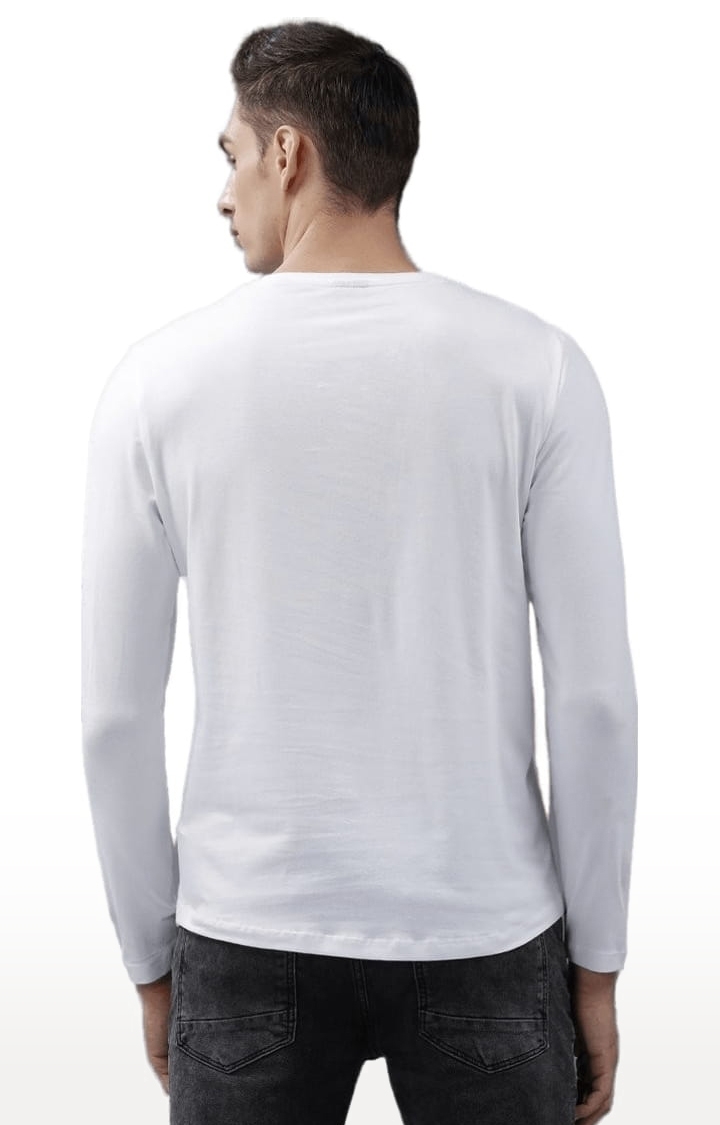 Voi Jeans | Men's White Cotton Solid T-Shirt 3