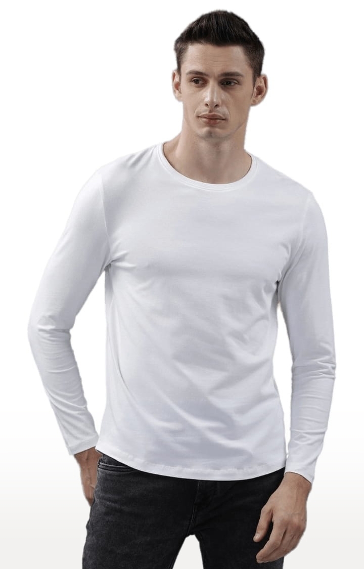 Voi Jeans | Men's White Cotton Solid T-Shirt 0