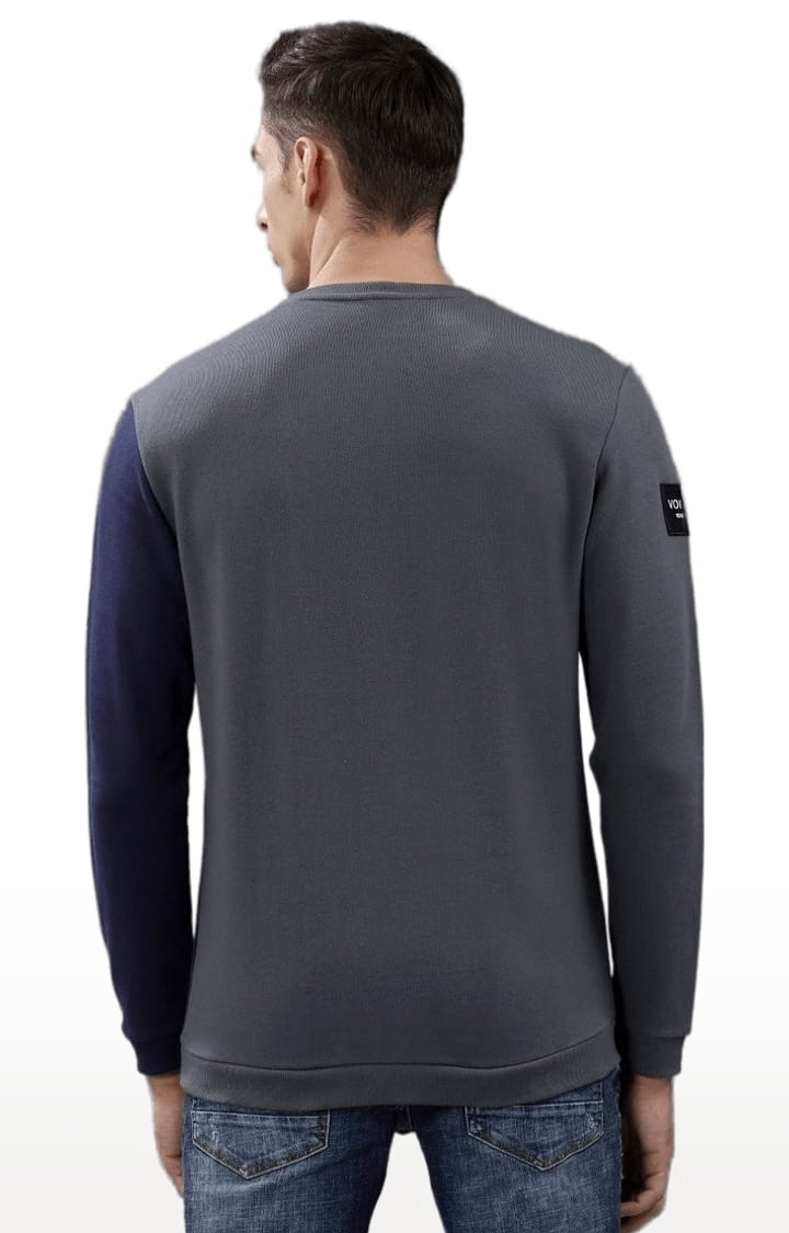 Voi Jeans | Men's Navy & Grey & white Cotton Striped SweatShirt 3