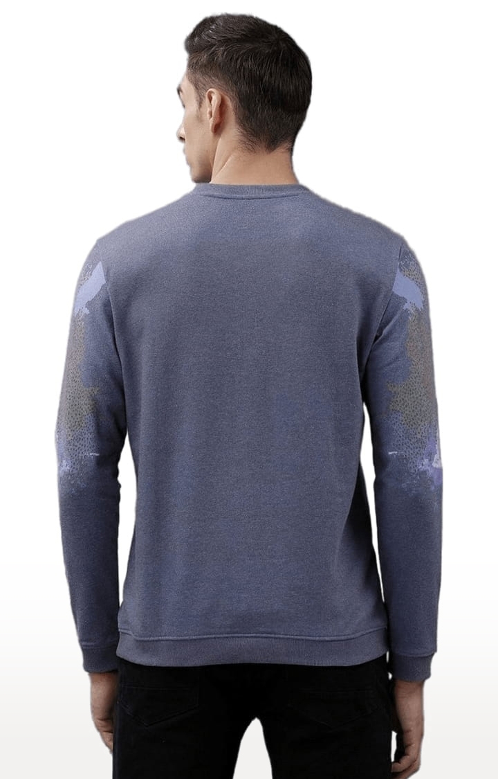Voi Jeans | Men's Lavender & Blue Polyester Printed SweatShirt 3