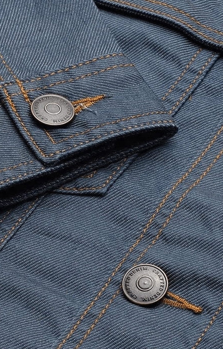 Voi Jeans | Men's Blue Cotton Solid Denim Jacket 6