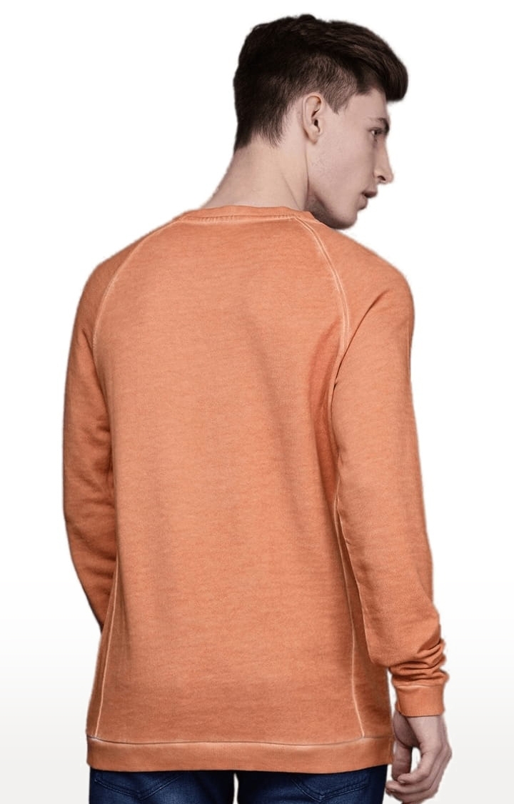 Voi Jeans | Men's Orange Cotton Solid SweatShirt 2