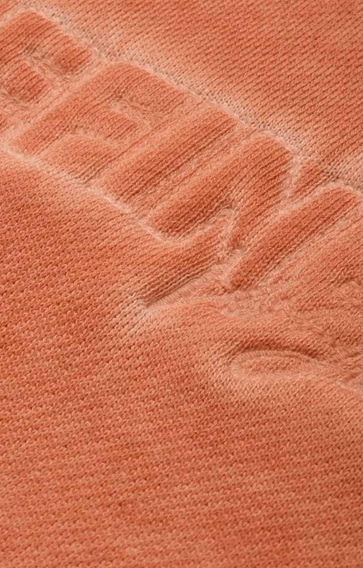 Voi Jeans | Men's Orange Cotton Solid SweatShirt 4