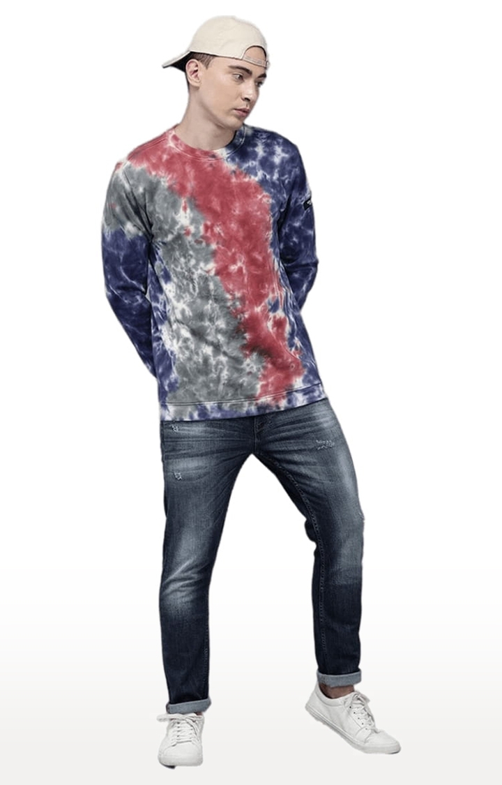 Voi Jeans | Men's Multicolour Cotton Tie Dye SweatShirt 1