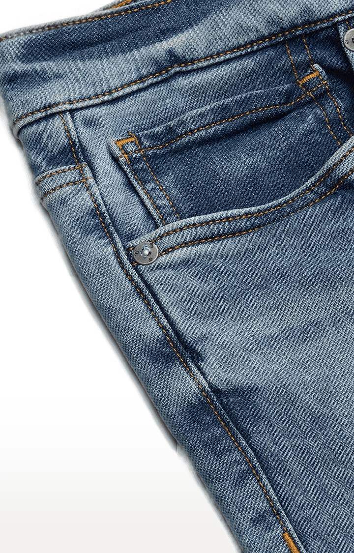 Men's Blue Polycotton Slim Jeans