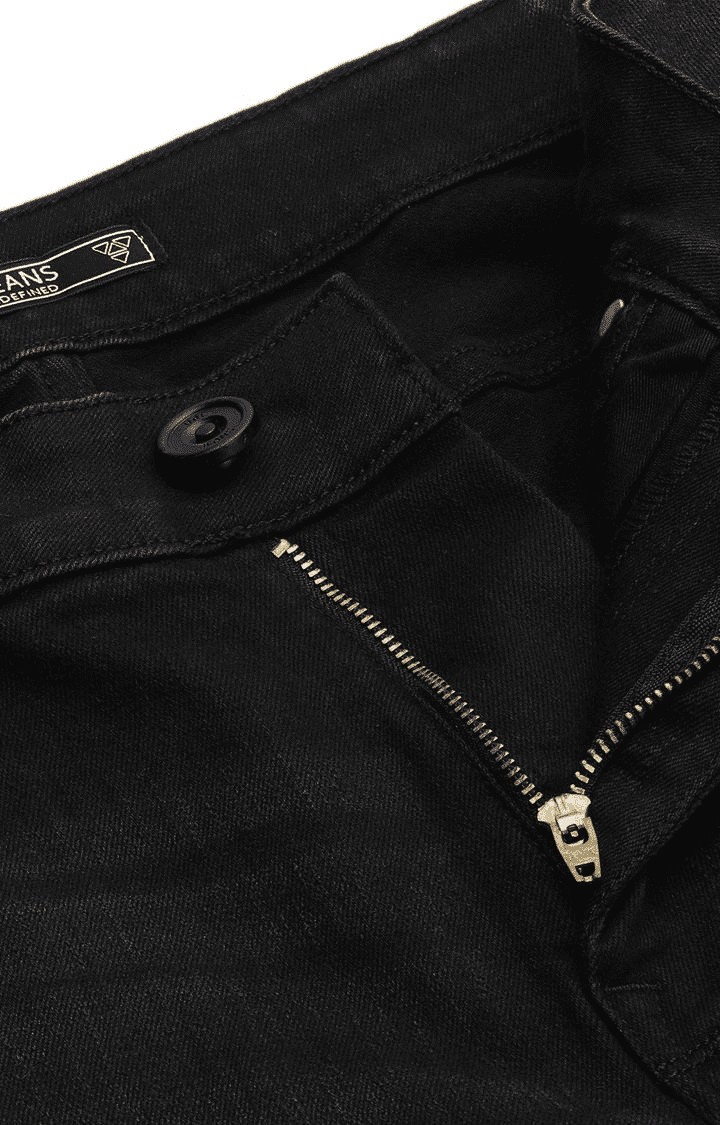 Voi Jeans | Men's Black Polycotton  Regular Jeans 4