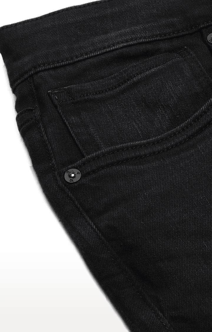 Voi Jeans | Men's Black Polycotton  Regular Jeans 5