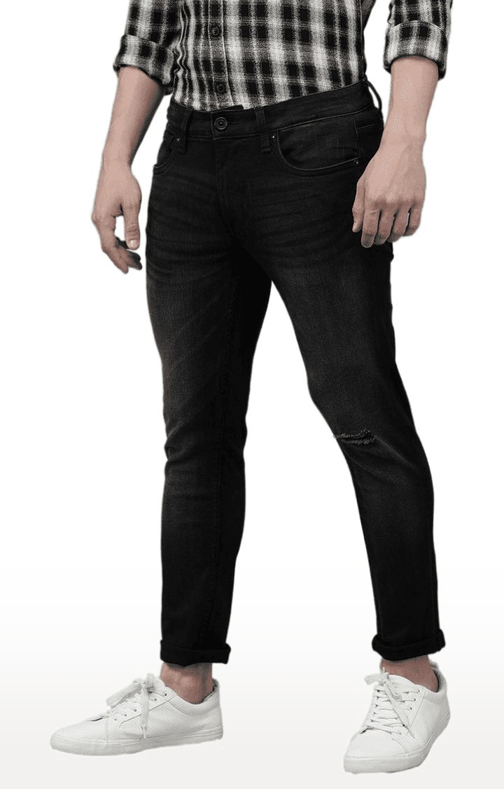 Voi Jeans | Men's Black Polycotton  Regular Jeans 2