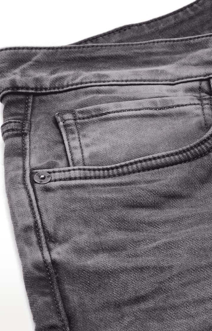 Men's Grey Cotton  Regular Jeans