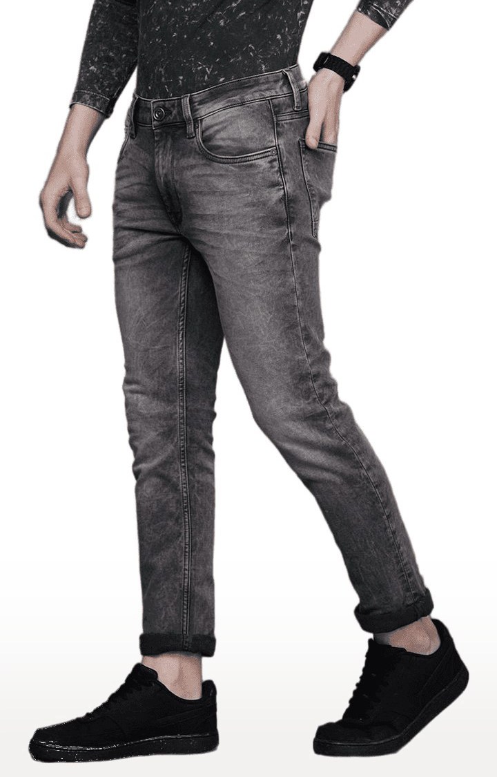 Men's Grey Cotton  Regular Jeans