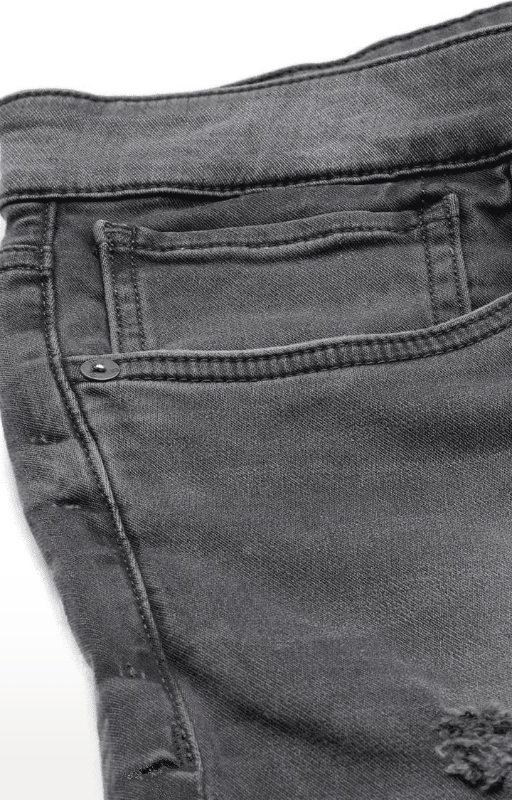 Voi Jeans | Men's Grey Cotton  Regular Jeans 5