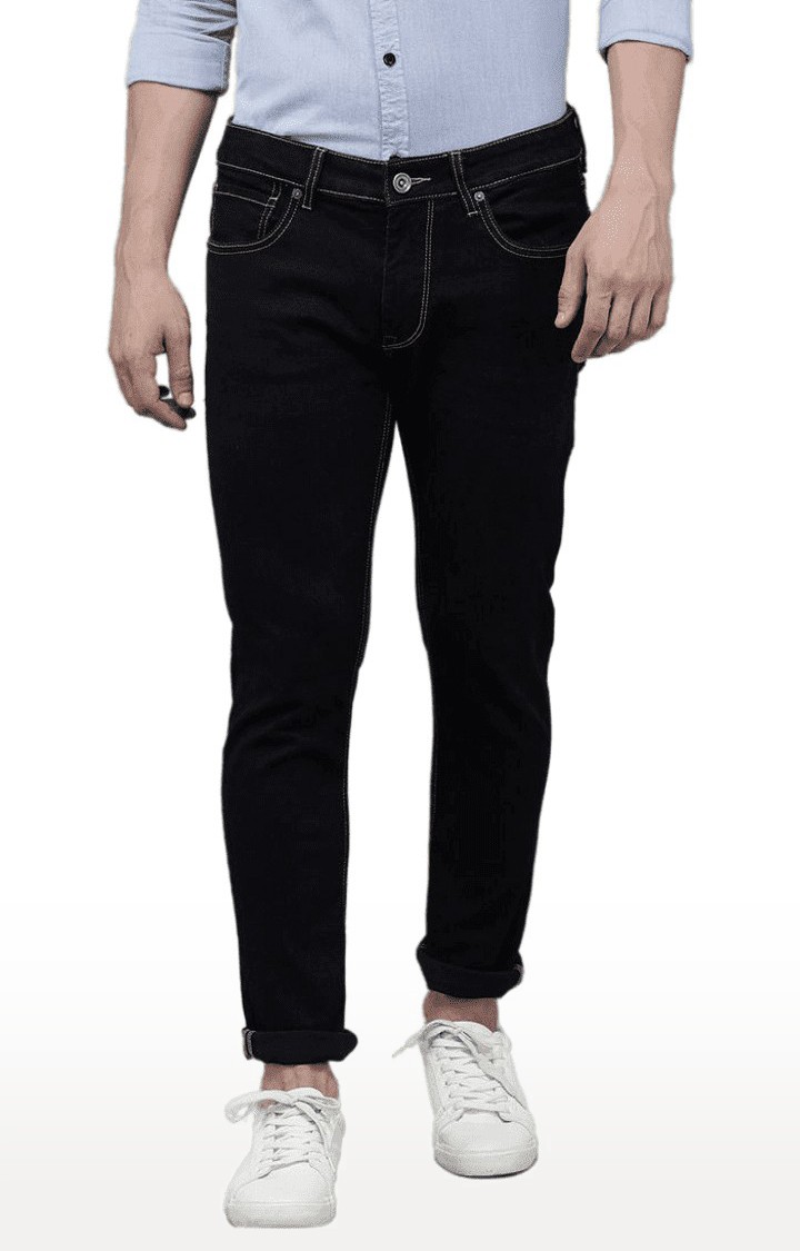 Men's Black Cotton  Regular Jeans