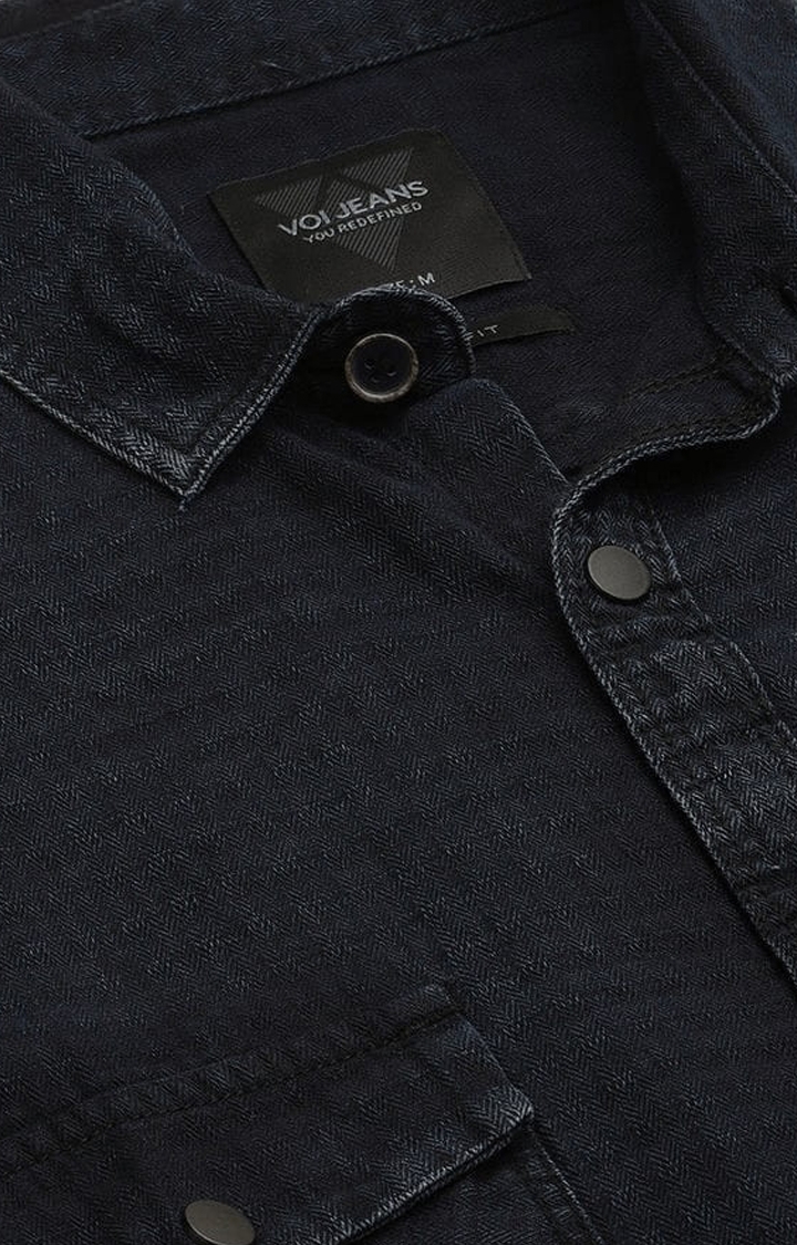 Voi Jeans | Men's Blue Cotton Solid Casual Shirt 5