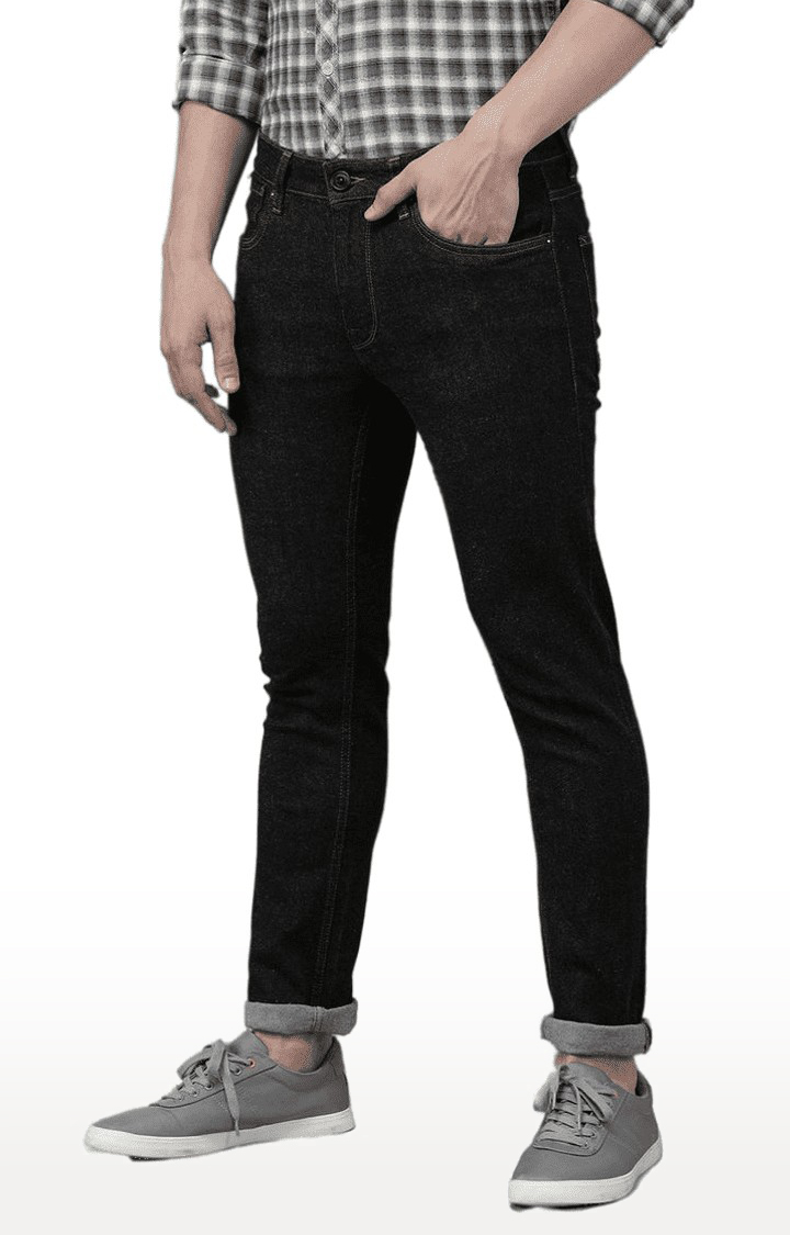Men's Black Polycotton Slim Jeans